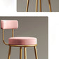 Nordic Armless Backrest Counter Stool Iron Kitchen Bar Stool with Velvet Cushion Clearhalo 'Bar Furniture' 'Bar Stools' 'bar_stools' 'furn' 'furn_bar_stools' 'Furniture' 'furniture_bar_stools' 'Kitchen & Dining Furniture' 4910259