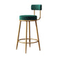 Nordic Armless Backrest Counter Stool Iron Kitchen Bar Stool with Velvet Cushion Green 1 Piece Clearhalo 'Bar Furniture' 'Bar Stools' 'bar_stools' 'furn' 'furn_bar_stools' 'Furniture' 'furniture_bar_stools' 'Kitchen & Dining Furniture' 4910263