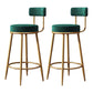 Nordic Armless Backrest Counter Stool Iron Kitchen Bar Stool with Velvet Cushion Green 2 Piece Set Clearhalo 'Bar Furniture' 'Bar Stools' 'bar_stools' 'furn' 'furn_bar_stools' 'Furniture' 'furniture_bar_stools' 'Kitchen & Dining Furniture' 4910264