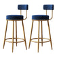 Nordic Armless Backrest Counter Stool Iron Dessert Shop Bar Stool with Cushion and Pedal Blue 2 Piece Set Clearhalo 'Bar Furniture' 'Bar Stools' 'bar_stools' 'furn' 'furn_bar_stools' 'Furniture' 'furniture_bar_stools' 'Kitchen & Dining Furniture' 4910312