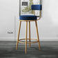 Nordic Armless Backrest Counter Stool Iron Dessert Shop Bar Stool with Cushion and Pedal Clearhalo 'Bar Furniture' 'Bar Stools' 'bar_stools' 'furn' 'furn_bar_stools' 'Furniture' 'furniture_bar_stools' 'Kitchen & Dining Furniture' 4910327