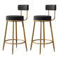Nordic Armless Backrest Counter Stool Iron Dessert Shop Bar Stool with Cushion and Pedal Black 2 Piece Set Clearhalo 'Bar Furniture' 'Bar Stools' 'bar_stools' 'furn' 'furn_bar_stools' 'Furniture' 'furniture_bar_stools' 'Kitchen & Dining Furniture' 4910335