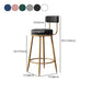 Nordic Armless Backrest Counter Stool Iron Dessert Shop Bar Stool with Cushion and Pedal Clearhalo 'Bar Furniture' 'Bar Stools' 'bar_stools' 'furn' 'furn_bar_stools' 'Furniture' 'furniture_bar_stools' 'Kitchen & Dining Furniture' 4910339
