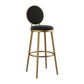 Nordic Armless Backrest Counter Stool Iron Kitchen Bar Stool with Velvet Cushion and Pedal Black 1 Piece Clearhalo 'Bar Furniture' 'Bar Stools' 'bar_stools' 'furn' 'furn_bar_stools' 'Furniture' 'furniture_bar_stools' 'Kitchen & Dining Furniture' 4910417