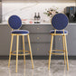 Nordic Armless Backrest Counter Stool Iron Kitchen Bar Stool with Velvet Cushion and Pedal Clearhalo 'Bar Furniture' 'Bar Stools' 'bar_stools' 'furn' 'furn_bar_stools' 'Furniture' 'furniture_bar_stools' 'Kitchen & Dining Furniture' 4910419