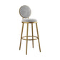 Nordic Armless Backrest Counter Stool Iron Kitchen Bar Stool with Velvet Cushion and Pedal White 1 Piece Clearhalo 'Bar Furniture' 'Bar Stools' 'bar_stools' 'furn' 'furn_bar_stools' 'Furniture' 'furniture_bar_stools' 'Kitchen & Dining Furniture' 4910422