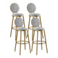 Nordic Armless Backrest Counter Stool Iron Kitchen Bar Stool with Velvet Cushion and Pedal White 4 Piece Set Clearhalo 'Bar Furniture' 'Bar Stools' 'bar_stools' 'furn' 'furn_bar_stools' 'Furniture' 'furniture_bar_stools' 'Kitchen & Dining Furniture' 4910427