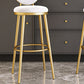 Nordic Armless Backrest Counter Stool Iron Kitchen Bar Stool with Velvet Cushion and Pedal Clearhalo 'Bar Furniture' 'Bar Stools' 'bar_stools' 'furn' 'furn_bar_stools' 'Furniture' 'furniture_bar_stools' 'Kitchen & Dining Furniture' 4910428