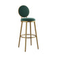 Nordic Armless Backrest Counter Stool Iron Kitchen Bar Stool with Velvet Cushion and Pedal Green 1 Piece Clearhalo 'Bar Furniture' 'Bar Stools' 'bar_stools' 'furn' 'furn_bar_stools' 'Furniture' 'furniture_bar_stools' 'Kitchen & Dining Furniture' 4910429