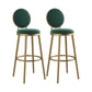 Nordic Armless Backrest Counter Stool Iron Kitchen Bar Stool with Velvet Cushion and Pedal Green 2 Piece Set Clearhalo 'Bar Furniture' 'Bar Stools' 'bar_stools' 'furn' 'furn_bar_stools' 'Furniture' 'furniture_bar_stools' 'Kitchen & Dining Furniture' 4910431