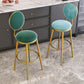 Nordic Armless Backrest Counter Stool Iron Kitchen Bar Stool with Velvet Cushion and Pedal Clearhalo 'Bar Furniture' 'Bar Stools' 'bar_stools' 'furn' 'furn_bar_stools' 'Furniture' 'furniture_bar_stools' 'Kitchen & Dining Furniture' 4910432
