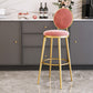 Nordic Armless Backrest Counter Stool Iron Kitchen Bar Stool with Velvet Cushion and Pedal Clearhalo 'Bar Furniture' 'Bar Stools' 'bar_stools' 'furn' 'furn_bar_stools' 'Furniture' 'furniture_bar_stools' 'Kitchen & Dining Furniture' 4910434
