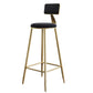 Nordic Armless Backrest Counter Stool Steel Cafe Bar Stool with Velvet Cushion and Pedal Black 1 Piece Clearhalo 'Bar Furniture' 'Bar Stools' 'bar_stools' 'furn' 'furn_bar_stools' 'Furniture' 'furniture_bar_stools' 'Kitchen & Dining Furniture' 4910470