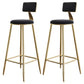 Nordic Armless Backrest Counter Stool Steel Cafe Bar Stool with Velvet Cushion and Pedal Black 2 Piece Set Clearhalo 'Bar Furniture' 'Bar Stools' 'bar_stools' 'furn' 'furn_bar_stools' 'Furniture' 'furniture_bar_stools' 'Kitchen & Dining Furniture' 4910471