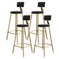 Nordic Armless Backrest Counter Stool Steel Cafe Bar Stool with Velvet Cushion and Pedal Black 4 Piece Set Clearhalo 'Bar Furniture' 'Bar Stools' 'bar_stools' 'furn' 'furn_bar_stools' 'Furniture' 'furniture_bar_stools' 'Kitchen & Dining Furniture' 4910474