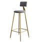 Nordic Armless Backrest Counter Stool Steel Cafe Bar Stool with Velvet Cushion and Pedal Gray 1 Piece Clearhalo 'Bar Furniture' 'Bar Stools' 'bar_stools' 'furn' 'furn_bar_stools' 'Furniture' 'furniture_bar_stools' 'Kitchen & Dining Furniture' 4910476