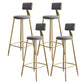 Nordic Armless Backrest Counter Stool Steel Cafe Bar Stool with Velvet Cushion and Pedal Gray 4 Piece Set Clearhalo 'Bar Furniture' 'Bar Stools' 'bar_stools' 'furn' 'furn_bar_stools' 'Furniture' 'furniture_bar_stools' 'Kitchen & Dining Furniture' 4910480