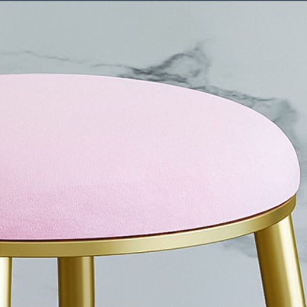 Nordic Armless Backrest Counter Stool Steel Cafe Bar Stool with Velvet Cushion and Pedal Clearhalo 'Bar Furniture' 'Bar Stools' 'bar_stools' 'furn' 'furn_bar_stools' 'Furniture' 'furniture_bar_stools' 'Kitchen & Dining Furniture' 4910481