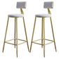 Nordic Armless Backrest Counter Stool Steel Cafe Bar Stool with Velvet Cushion and Pedal White 2 Piece Set Clearhalo 'Bar Furniture' 'Bar Stools' 'bar_stools' 'furn' 'furn_bar_stools' 'Furniture' 'furniture_bar_stools' 'Kitchen & Dining Furniture' 4910483