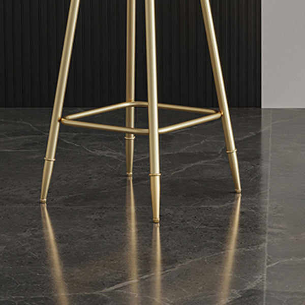 Nordic Armless Backrest Counter Stool Steel Cafe Bar Stool with Velvet Cushion and Pedal Clearhalo 'Bar Furniture' 'Bar Stools' 'bar_stools' 'furn' 'furn_bar_stools' 'Furniture' 'furniture_bar_stools' 'Kitchen & Dining Furniture' 4910484