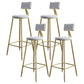 Nordic Armless Backrest Counter Stool Steel Cafe Bar Stool with Velvet Cushion and Pedal White 4 Piece Set Clearhalo 'Bar Furniture' 'Bar Stools' 'bar_stools' 'furn' 'furn_bar_stools' 'Furniture' 'furniture_bar_stools' 'Kitchen & Dining Furniture' 4910486