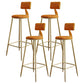 Nordic Armless Backrest Counter Stool Steel Cafe Bar Stool with Velvet Cushion and Pedal Orange 4 Piece Set Clearhalo 'Bar Furniture' 'Bar Stools' 'bar_stools' 'furn' 'furn_bar_stools' 'Furniture' 'furniture_bar_stools' 'Kitchen & Dining Furniture' 4910498