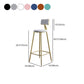 Nordic Armless Backrest Counter Stool Steel Cafe Bar Stool with Velvet Cushion and Pedal Clearhalo 'Bar Furniture' 'Bar Stools' 'bar_stools' 'furn' 'furn_bar_stools' 'Furniture' 'furniture_bar_stools' 'Kitchen & Dining Furniture' 4910506