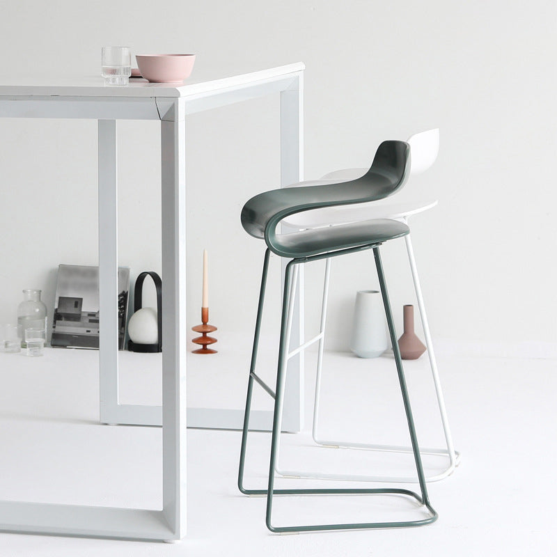 Scandinavian Matte Finish Plastic Barstool Footrest Coffee Shop Stool Clearhalo 'Bar Furniture' 'Bar Stools' 'bar_stools' 'Furniture' 'furniture_bar_stools' 'Kitchen & Dining Furniture' 4910507