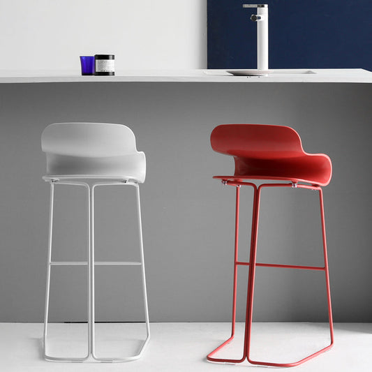 Scandinavian Matte Finish Plastic Barstool Footrest Coffee Shop Stool Clearhalo 'Bar Furniture' 'Bar Stools' 'bar_stools' 'Furniture' 'furniture_bar_stools' 'Kitchen & Dining Furniture' 4910509