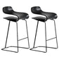 Scandinavian Matte Finish Plastic Barstool Footrest Coffee Shop Stool Black Set of 2 Counter Stool(26"H) Clearhalo 'Bar Furniture' 'Bar Stools' 'bar_stools' 'Furniture' 'furniture_bar_stools' 'Kitchen & Dining Furniture' 4910510
