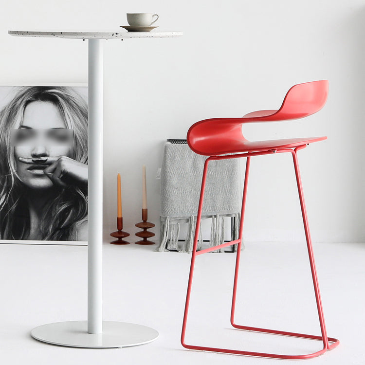 Scandinavian Matte Finish Plastic Barstool Footrest Coffee Shop Stool Clearhalo 'Bar Furniture' 'Bar Stools' 'bar_stools' 'Furniture' 'furniture_bar_stools' 'Kitchen & Dining Furniture' 4910511