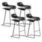 Scandinavian Matte Finish Plastic Barstool Footrest Coffee Shop Stool Black Set of 4 Counter Stool(26"H) Clearhalo 'Bar Furniture' 'Bar Stools' 'bar_stools' 'Furniture' 'furniture_bar_stools' 'Kitchen & Dining Furniture' 4910512