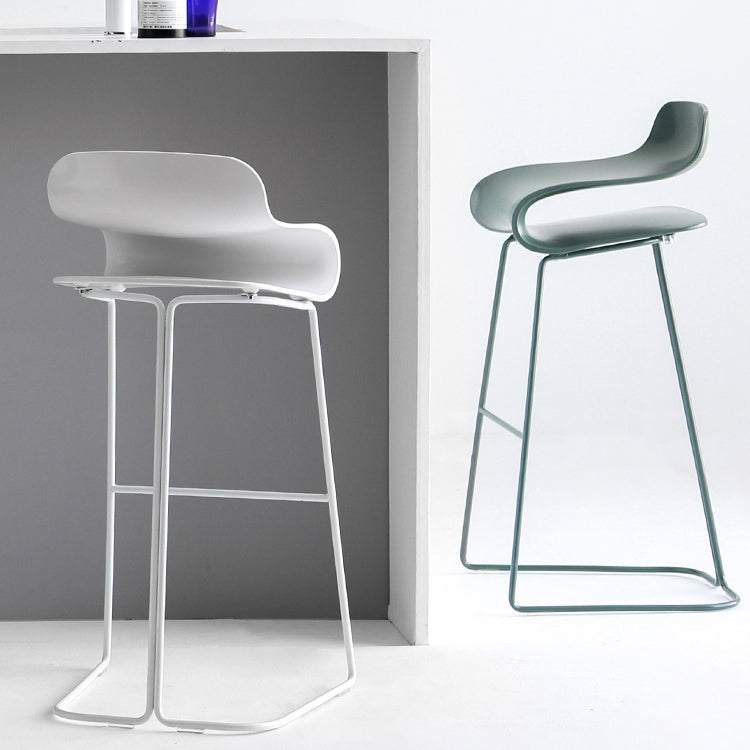 Scandinavian Matte Finish Plastic Barstool Footrest Coffee Shop Stool Clearhalo 'Bar Furniture' 'Bar Stools' 'bar_stools' 'Furniture' 'furniture_bar_stools' 'Kitchen & Dining Furniture' 4910513