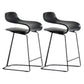 Scandinavian Matte Finish Plastic Barstool Footrest Coffee Shop Stool Black Set of 2 Short Stool(22"H) Clearhalo 'Bar Furniture' 'Bar Stools' 'bar_stools' 'Furniture' 'furniture_bar_stools' 'Kitchen & Dining Furniture' 4910515