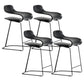 Scandinavian Matte Finish Plastic Barstool Footrest Coffee Shop Stool Black Set of 4 Short Stool(22"H) Clearhalo 'Bar Furniture' 'Bar Stools' 'bar_stools' 'Furniture' 'furniture_bar_stools' 'Kitchen & Dining Furniture' 4910517