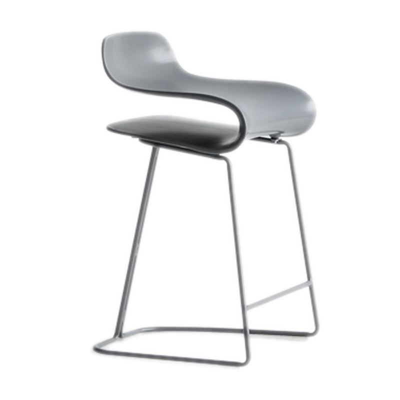 Scandinavian Matte Finish Plastic Barstool Footrest Coffee Shop Stool Grey 1 Piece Short Stool(22"H) Clearhalo 'Bar Furniture' 'Bar Stools' 'bar_stools' 'Furniture' 'furniture_bar_stools' 'Kitchen & Dining Furniture' 4910520