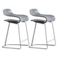 Scandinavian Matte Finish Plastic Barstool Footrest Coffee Shop Stool Grey Set of 2 Short Stool(22"H) Clearhalo 'Bar Furniture' 'Bar Stools' 'bar_stools' 'Furniture' 'furniture_bar_stools' 'Kitchen & Dining Furniture' 4910522