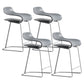 Scandinavian Matte Finish Plastic Barstool Footrest Coffee Shop Stool Grey Set of 4 Short Stool(22"H) Clearhalo 'Bar Furniture' 'Bar Stools' 'bar_stools' 'Furniture' 'furniture_bar_stools' 'Kitchen & Dining Furniture' 4910523