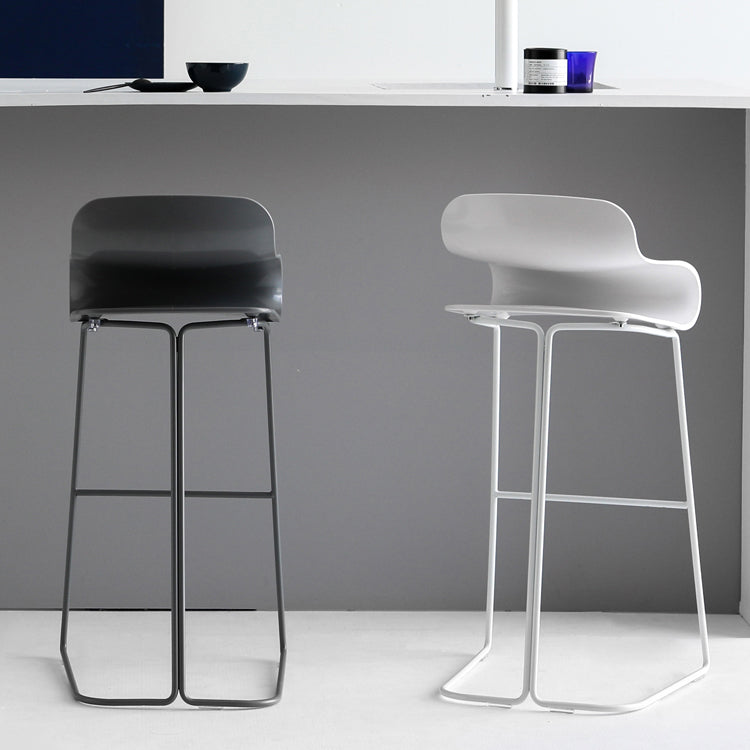 Scandinavian Matte Finish Plastic Barstool Footrest Coffee Shop Stool Clearhalo 'Bar Furniture' 'Bar Stools' 'bar_stools' 'Furniture' 'furniture_bar_stools' 'Kitchen & Dining Furniture' 4910524