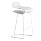 Scandinavian Matte Finish Plastic Barstool Footrest Coffee Shop Stool White 1 Piece Counter Stool(26"H) Clearhalo 'Bar Furniture' 'Bar Stools' 'bar_stools' 'Furniture' 'furniture_bar_stools' 'Kitchen & Dining Furniture' 4910526