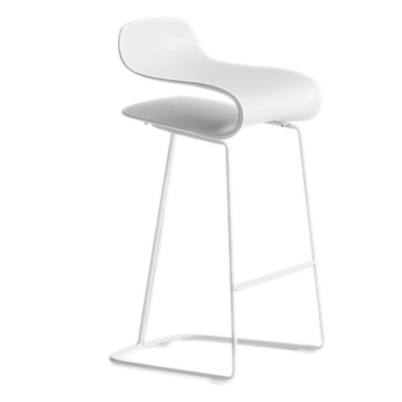 Scandinavian Matte Finish Plastic Barstool Footrest Coffee Shop Stool White 1 Piece Counter Stool(26"H) Clearhalo 'Bar Furniture' 'Bar Stools' 'bar_stools' 'Furniture' 'furniture_bar_stools' 'Kitchen & Dining Furniture' 4910526
