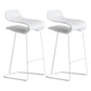 Scandinavian Matte Finish Plastic Barstool Footrest Coffee Shop Stool White Set of 2 Counter Stool(26"H) Clearhalo 'Bar Furniture' 'Bar Stools' 'bar_stools' 'Furniture' 'furniture_bar_stools' 'Kitchen & Dining Furniture' 4910528