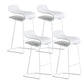 Scandinavian Matte Finish Plastic Barstool Footrest Coffee Shop Stool White Set of 4 Counter Stool(26"H) Clearhalo 'Bar Furniture' 'Bar Stools' 'bar_stools' 'Furniture' 'furniture_bar_stools' 'Kitchen & Dining Furniture' 4910530