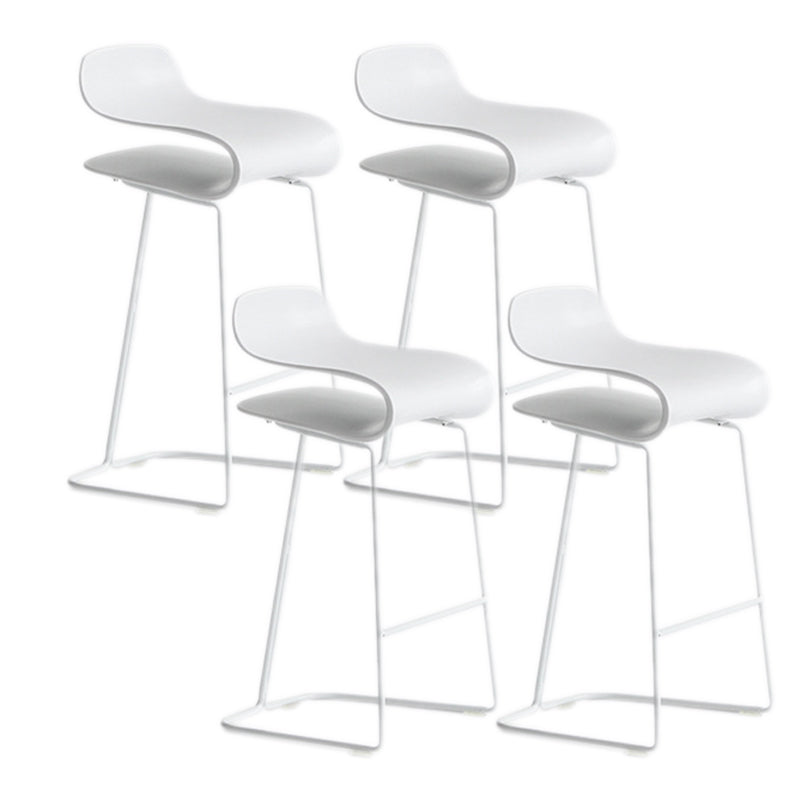 Scandinavian Matte Finish Plastic Barstool Footrest Coffee Shop Stool White Set of 4 Counter Stool(26"H) Clearhalo 'Bar Furniture' 'Bar Stools' 'bar_stools' 'Furniture' 'furniture_bar_stools' 'Kitchen & Dining Furniture' 4910530