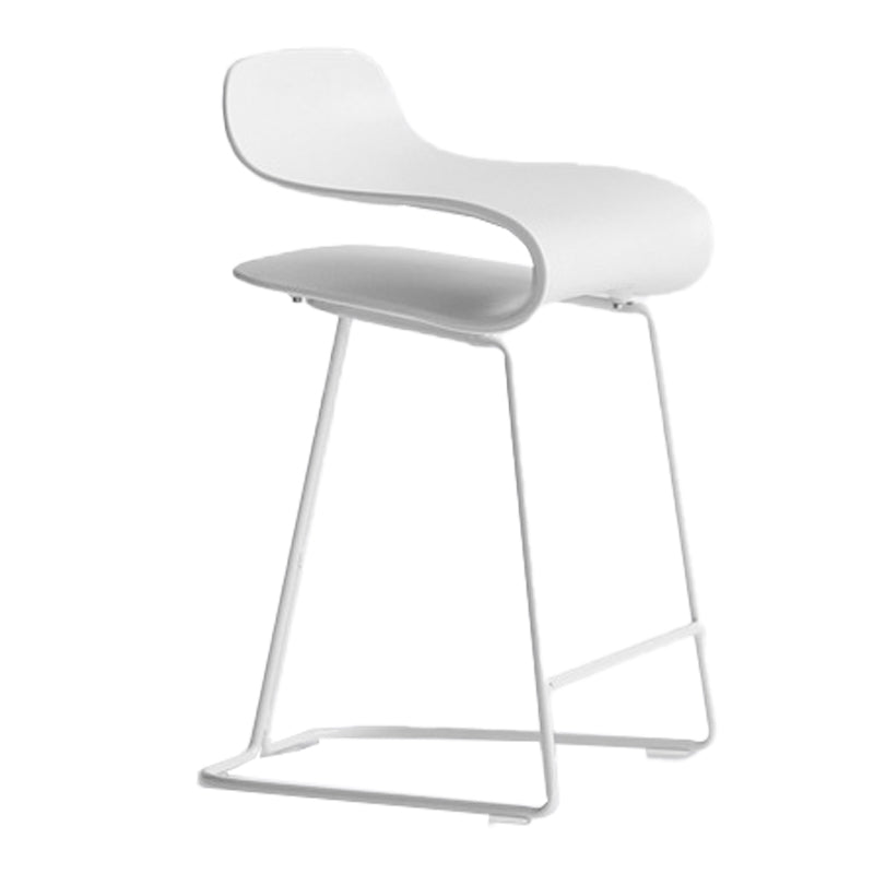 Scandinavian Matte Finish Plastic Barstool Footrest Coffee Shop Stool White 1 Piece Short Stool(22"H) Clearhalo 'Bar Furniture' 'Bar Stools' 'bar_stools' 'Furniture' 'furniture_bar_stools' 'Kitchen & Dining Furniture' 4910531
