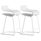Scandinavian Matte Finish Plastic Barstool Footrest Coffee Shop Stool White Set of 2 Short Stool(22"H) Clearhalo 'Bar Furniture' 'Bar Stools' 'bar_stools' 'Furniture' 'furniture_bar_stools' 'Kitchen & Dining Furniture' 4910532