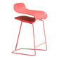 Scandinavian Matte Finish Plastic Barstool Footrest Coffee Shop Stool Red 1 Piece Short Stool(22"H) Clearhalo 'Bar Furniture' 'Bar Stools' 'bar_stools' 'Furniture' 'furniture_bar_stools' 'Kitchen & Dining Furniture' 4910534