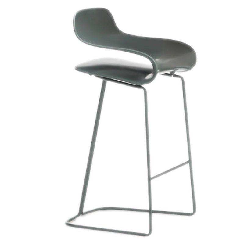 Scandinavian Matte Finish Plastic Barstool Footrest Coffee Shop Stool Green 1 Piece Counter Stool(26"H) Clearhalo 'Bar Furniture' 'Bar Stools' 'bar_stools' 'Furniture' 'furniture_bar_stools' 'Kitchen & Dining Furniture' 4910537