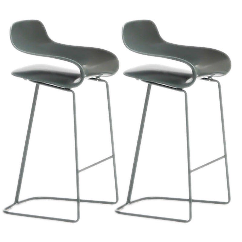 Scandinavian Matte Finish Plastic Barstool Footrest Coffee Shop Stool Green Set of 2 Counter Stool(26"H) Clearhalo 'Bar Furniture' 'Bar Stools' 'bar_stools' 'Furniture' 'furniture_bar_stools' 'Kitchen & Dining Furniture' 4910538