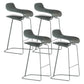 Scandinavian Matte Finish Plastic Barstool Footrest Coffee Shop Stool Green Set of 4 Counter Stool(26"H) Clearhalo 'Bar Furniture' 'Bar Stools' 'bar_stools' 'Furniture' 'furniture_bar_stools' 'Kitchen & Dining Furniture' 4910539
